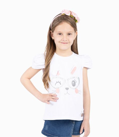 Polera Niña Con Conejo-0