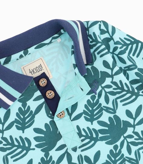 Polera Bebé Niño Con Cuello Turquesa-2