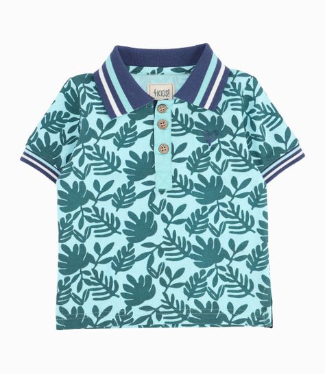 Polera Bebé Niño Con Cuello Turquesa-5