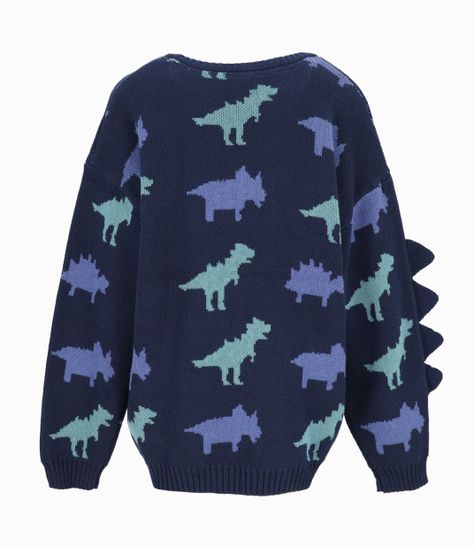 Chaleco niño con dinosaurio azul marino Black and Blue-1