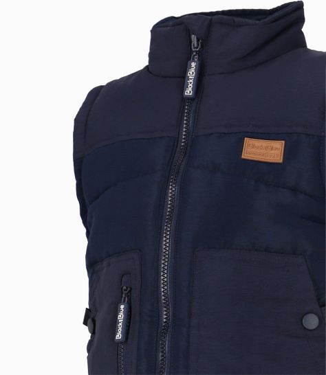 Parka niño sin mangas azul marino Black and Blue-2