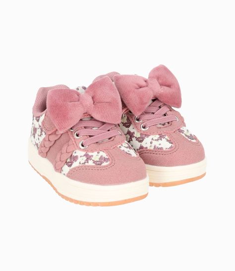 Zapatilla bebé niña con flores rojo Limonada-0