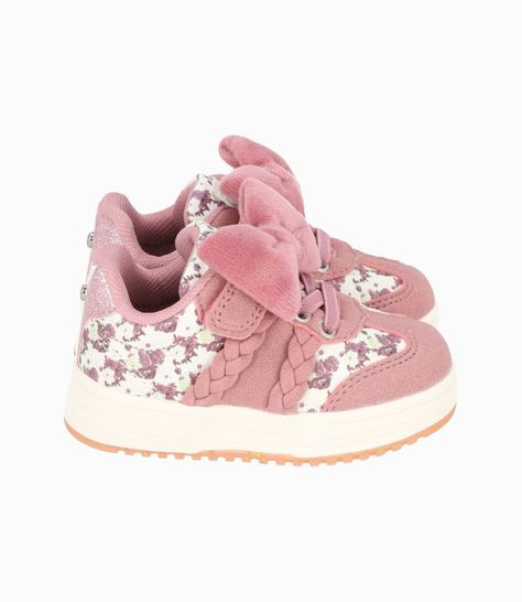 Zapatilla bebé niña con flores rojo Limonada-1