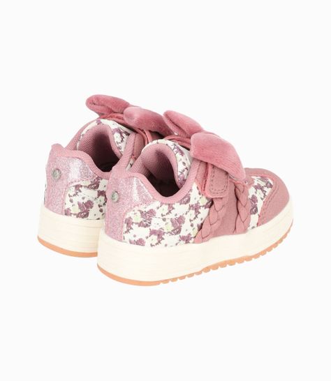 Zapatilla bebé niña con flores rojo Limonada-2