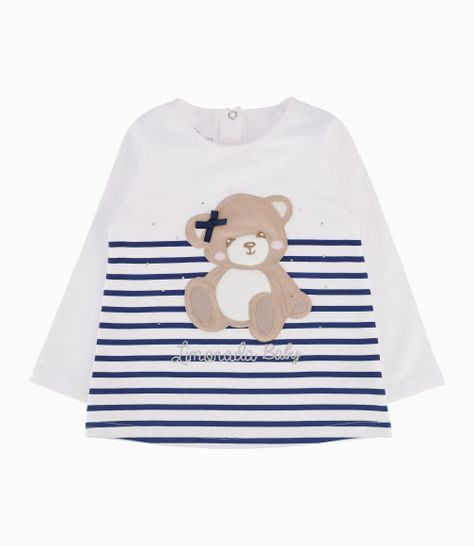 Polera Bebé Con Oso Azul Marino-4