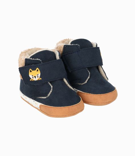 Bota recién nacido con zorrito azul Black and Blue-0