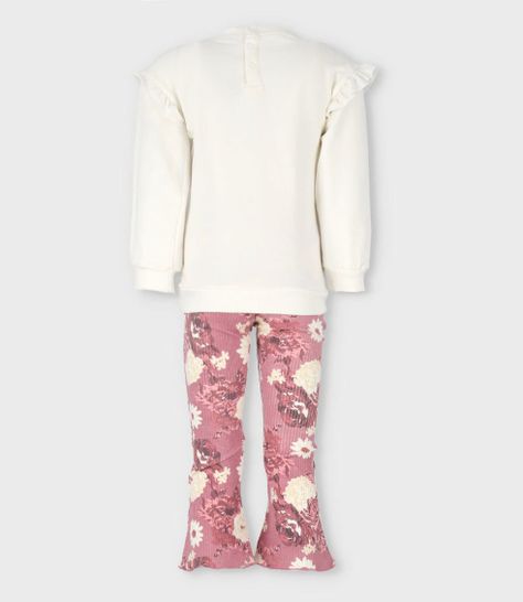 Conjunto niña flare blanco Limonada-1