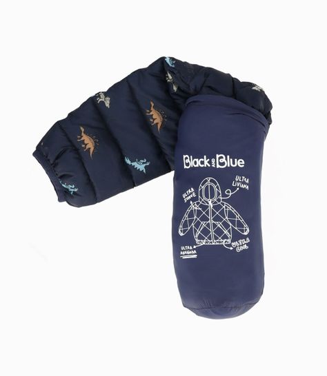 Parka niño con dinosaurios azul marino Black and Blue-2