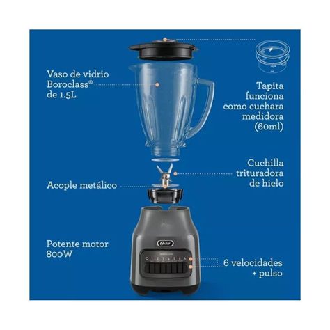 Licuadora Oster Vaso Vidrio 6 Velocidades Pulso-6