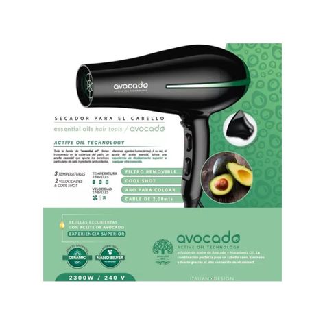 SECADOR DE PELO GAMA AVOCADO ST 2200W-2
