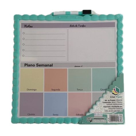 Pizarra Magnetica Colores Planificador Semanal 29 x 26 cm-1