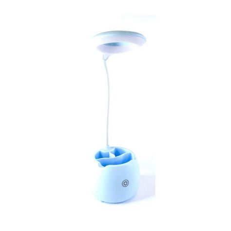 Lampara Escritorio Led Mesa Flexible Lectura Organizador Celeste-0