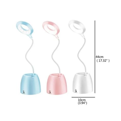 Lampara Escritorio Led Mesa Flexible Lectura Organizador Celeste-1