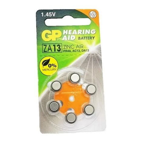 Pilas Za13 / 6 Pcs 1.45v Zinc Air Pr48, Ac13, Da13-0