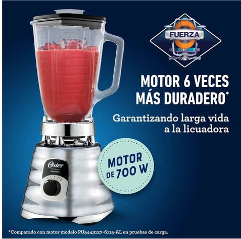 Licuadora Vaso Vidrio 1.25L Acero Inoxidable Clasica  Oster-2
