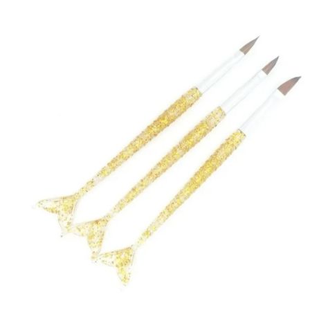 Set Pinceles Para Uñas Acrilicas 3 Unidades Diseño Manicure -2