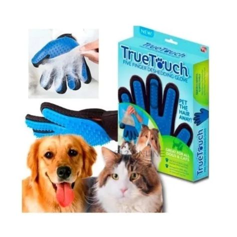 Guante Saca Pelos Pelusas De Mascotas Perros Gatos Azul-3