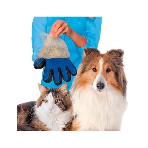 Guante Saca Pelos Pelusas De Mascotas Perros Gatos Azul-2
