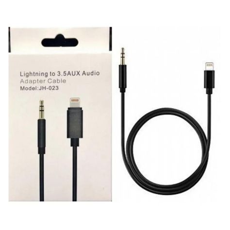 Cable Lightning A Jack 3.5 Auxiliar Adaptador Negro-1