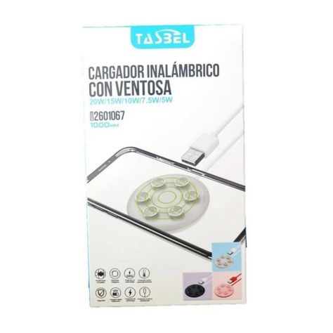 Cargador Inalambrico Con Ventosa Antideslizante Blanco-2