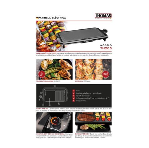 PARRILLA ELECTRICA THOMAS TH-205-3