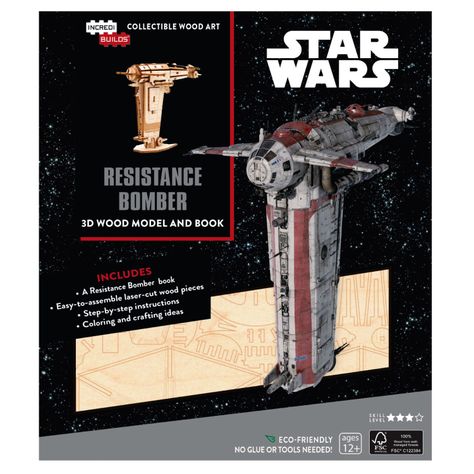 Star Wars Resistance Bomber Libro y Modelo Armable En Madera-0