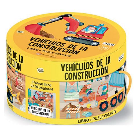 Libro y Puzzle Vehiculos De La Construcción-1
