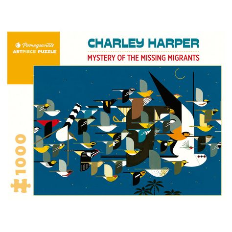 Rompecabeza Charley Harper: Mystery Of The Missing Migrants - 1000 Piezas-0