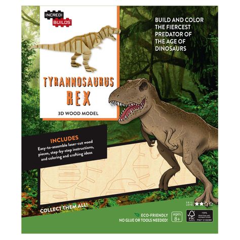 Tyrannosaurus Rex: Modelo Armable En Madera-0