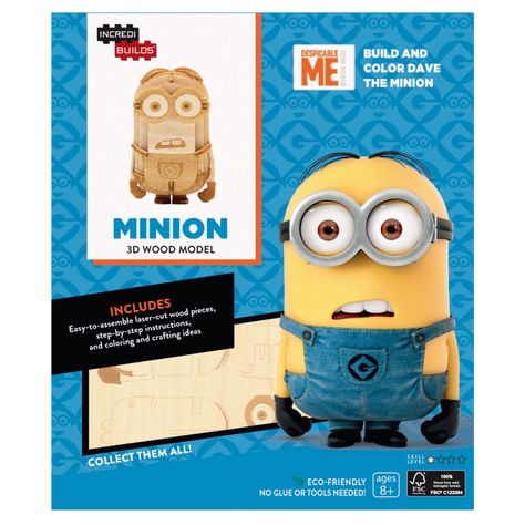 Minions: Modelo Armable En Madera-0
