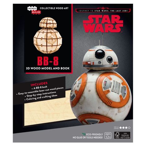 Star Wars The Last Jedi Bb - 8 Libro y Modelo Armable Madera-0