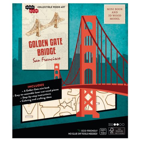 San Francisco Golden Gate Bridge Modelo Armable En Madera-0