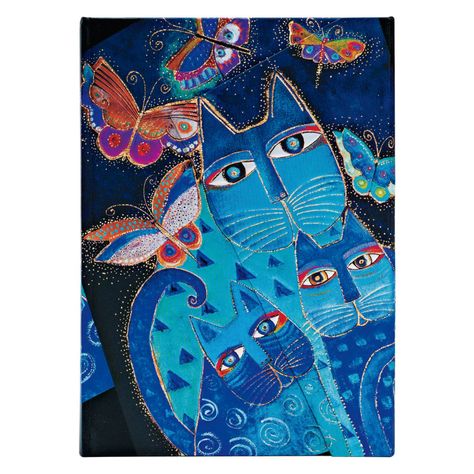 Libreta Blue Cats & Butterflies Midi Tapa Dura-0