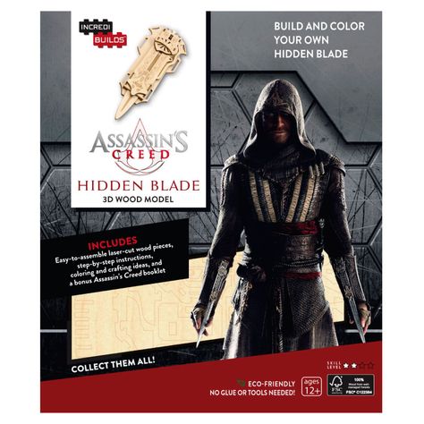 Assassin'S Creed Hidden Blade Libro y Modelo Armable Madera-0