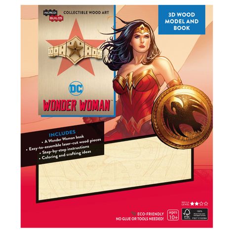 Dc Comics: Wonder Woman - Libro y Modelo Armable En Madera-0