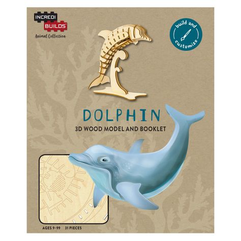 Animal Collection Delfin Modelo Armable En Madera-0