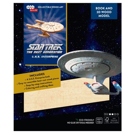 Star Trek The Next Generation Libro y Modelo Armable Madera-0