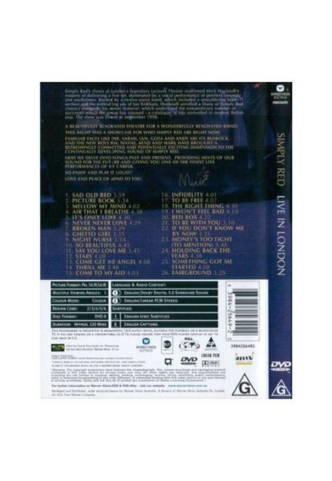 SIMPLY RED - LIVE IN LONDON | DVD-1