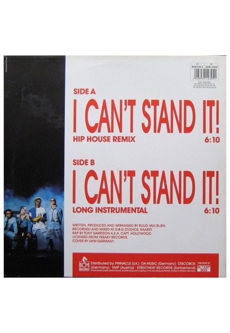 TWENTY 4 SEVEN - I CAN'T STAND IT(HIP HOUSE REMIX) | 12" MAXI SINGLE USADO-1