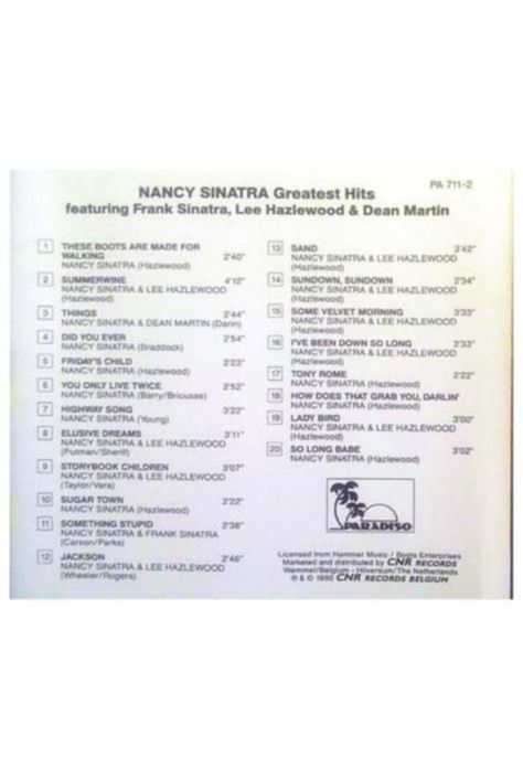 NANCY SINATRA - GREATEST HITS | CD-1