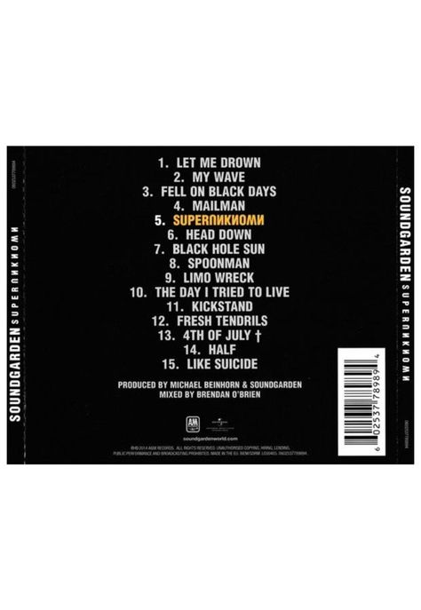 SOUNDGARDEN - SUPERUNKNOWN | CD-1