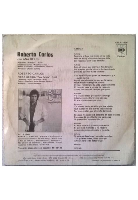 ROBERTO CARLOS & ANA BELEN - AMIGA | 7" SINGLE VINILO USADO-1