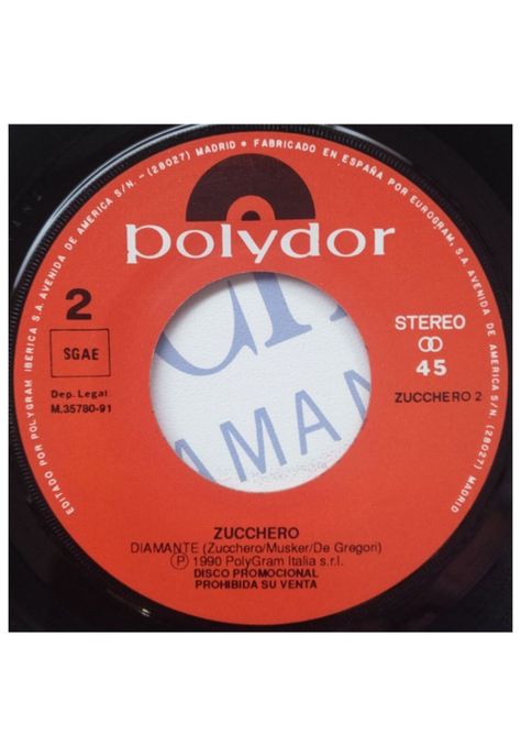 ZUCCHERO - DIAMANTE | 7" SINGLE VINILO USADO-2