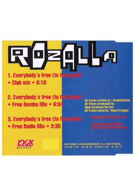 ROZALLA - EVERYBODY'S FREE | CD SINGLE USADO-1
