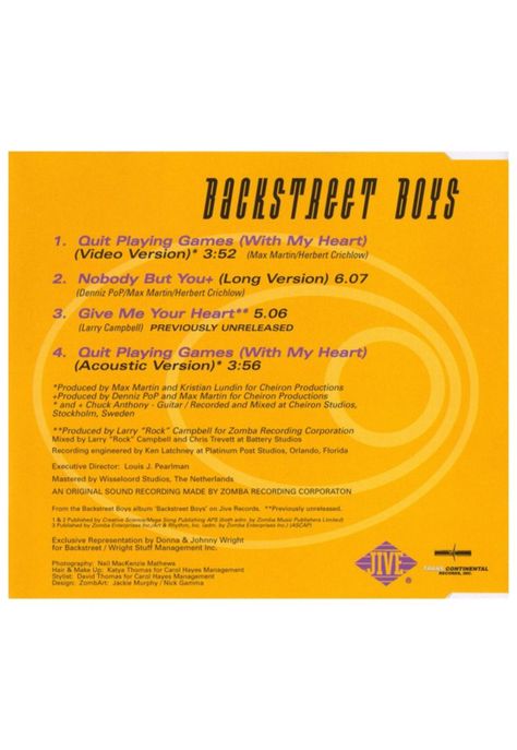 BACKSTREET BOYS - QUIT PLAYING GAMES (WITH MY HEART) | CD SINGLE USADO-1