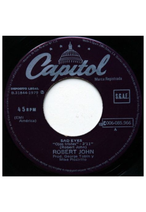 ROBERT JOHN - SAD EYES/OJOS TRISTES | 7" SINGLE VINILO USADO-2
