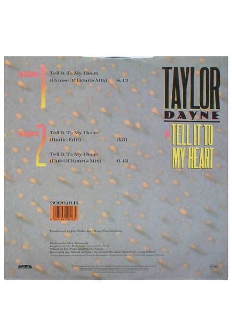 TAYLOR DAYNE  - TELL IT TO MY HEART | 12" MAXI SINGLE USADO-1