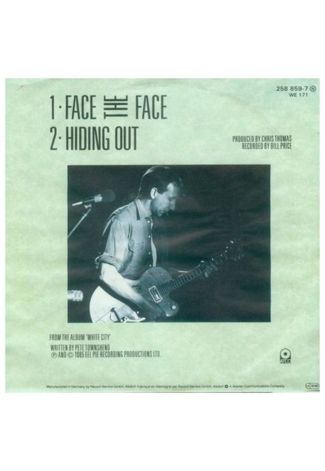 PETE TOWNSHEND - FACE THE FACE | 7'' SINGLE VINILO USADO-1