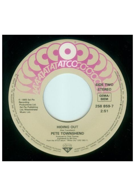 PETE TOWNSHEND - FACE THE FACE | 7'' SINGLE VINILO USADO-3