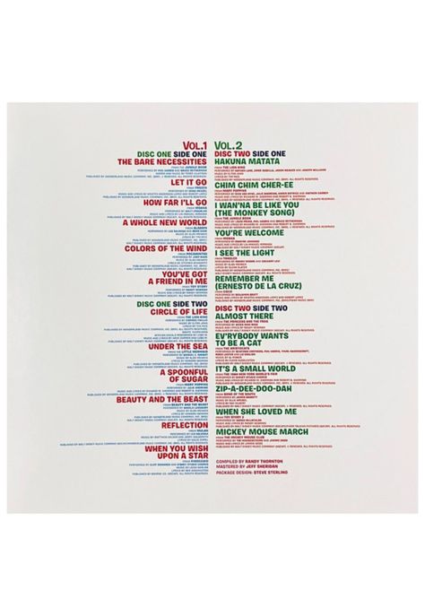 DISNEY ULTIMATE HITS - VOL. 1 & 2 - VARIOUS ARTISTS (2LP) (COLOURED LIMITED VINYL EDITION) | VINILO-2